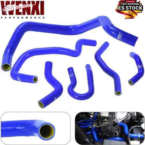 6 Pcs Silicone Radiator Coolant Hose,Silicone hose kit For Honda CIVIC SOHC D15 D16 EG EK 92-00 blue and yellow WX-LX1303C-QY