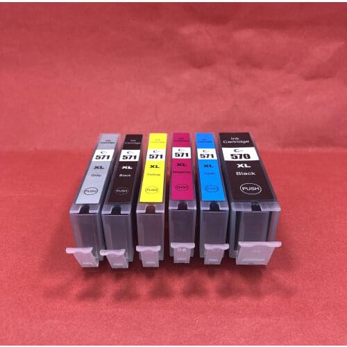 YOTAT 6pcs Compatible ink cartridge PGI570 PGI-570XL CLI-571 PGI-570 for Canon PIXMA MG7750 MG7751 MG7752 MG7753 (Europe)