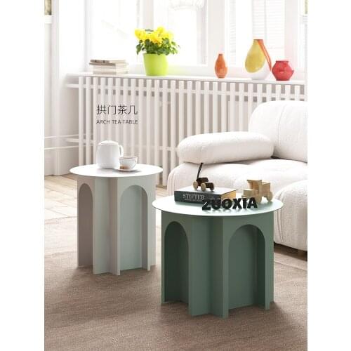 Contemporary and contracted wrought iron tea table marble the sitting room the bedroom sofa edge desk table minimalist