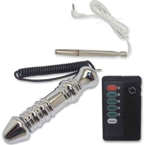 Electric Shock Pulse Orgasm Massage Masturbation Device Metal Anal Plug Prostate Massager Sex Adult Toys For Men