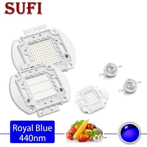 High Power 1W 3W 5W 10W 20W 30W 50W 100W LED Chip Royal Blue 440NM 460NM COB Diode LED Grow Light For DIY Indoor Plant Grow