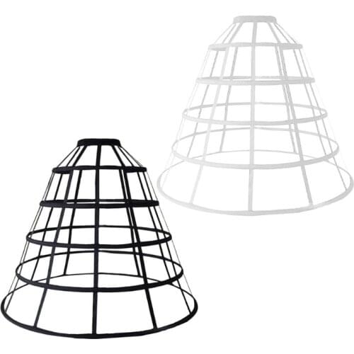 Womens Hollow Out Caged 5-Hoop Bustle Victorian Petticoat Skirt Wedding Bridal Dress Cosplay Pannier Crinoline Underskirt Slip