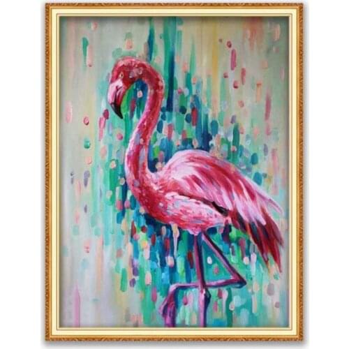 Animal Bird Flamingo DIY Cross Stitch 11CT Embroidery Kits Craft Needlework Set Cotton Thread Printed Canvas Home Decoration