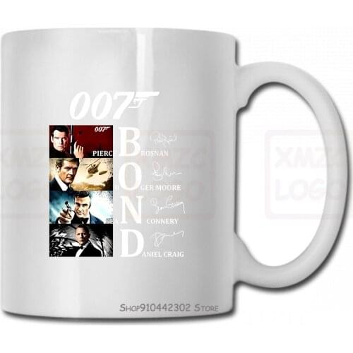 007 Bond Pierce Brosnan Roger Moore Sean Connery And Daniel Craig Mug Cup Women Men