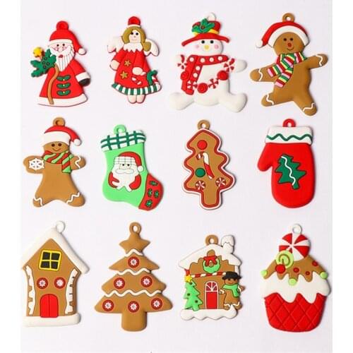 12pcs Gingerbread Man Christmas Ornaments Snowman Christmas Tree Pendant Christmas Ornaments Decor