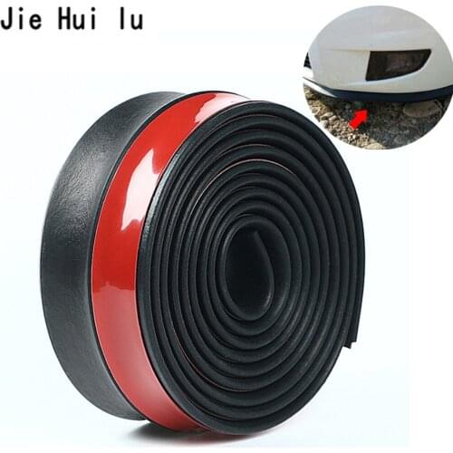 2.5M Car Front Bumper Lip Skirt Splitter Protector Front Bumper Strip Car Scratch Proof Adhesive Rubber Strips 48mm Width