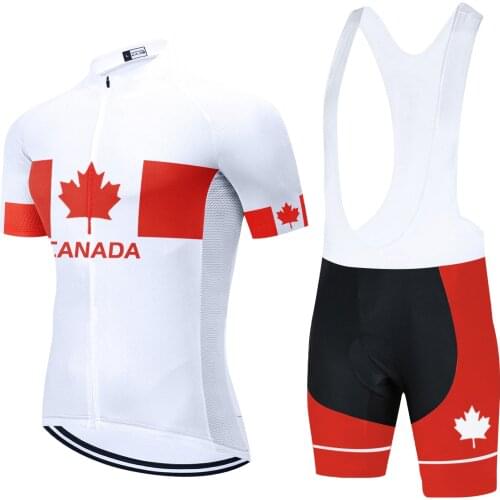 2021 CANADA Cycling Team Clothing 20D Gel Shorts Bike Jersey Set Ropa Ciclismo Quick Dry Mens BICYCLING Maillot Culotte