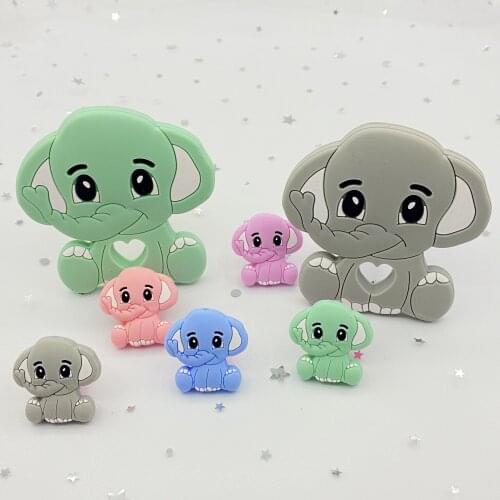 5PCs mini Elephant Silicone Beads BPA Free Silicone Teether DIY Crafts Silicone Teether Molar Toys Baby Care Teether