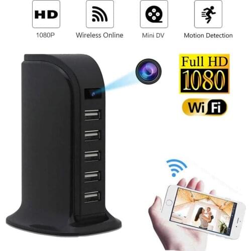 HD 1080P Mini Wifi Charger Camera Real-time Surveillance Motion Detection Loop Recording Wireless Recorder Support 128GB tf card