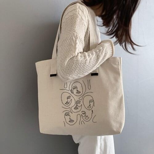 Big Tote Bags Art Canvas Shopper Bag Women Harajuku Abstract Aesthetic Canvas Handbag Shoulder Bag Shopping Unisex Reusable Bags