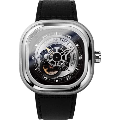 Men wrist watch,mens automatic watches AOUKE top brand luxury skeleton wristwatch waterproof self wind mechanical montre fashion