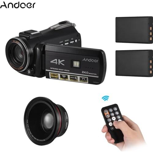 Andoer AC3 Digital Video Camera Camcorder DV Recorder WiFi Connection IR Night Vision IPS LCD Touchscreen Hot Shoe Mount