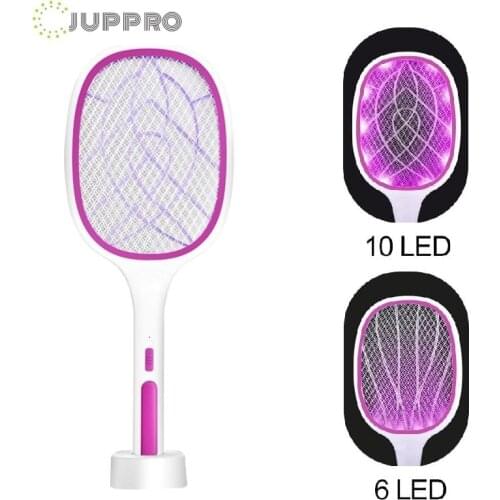 Electric Mosquito Swatter Anti Mosquito Killer Lamp 2 in 1 Mosquito Trap LED USB Rechargeable 3000V Bug Zapper Electric Fly Trap