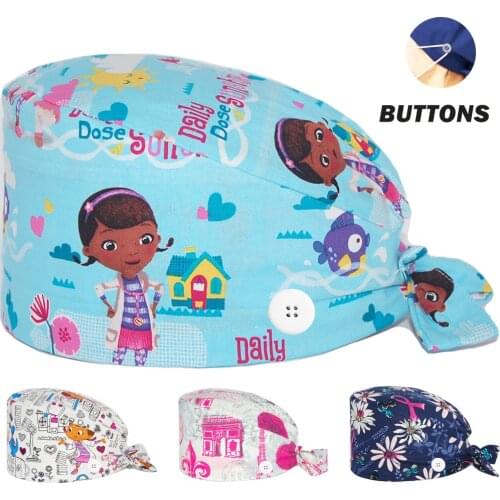 Unisex Surgicals Hats Cotton Adjustable Working Nursing Cap Uniform Accessories Dentist Lab Workers Scrubs Caps Lab Beauty Hat