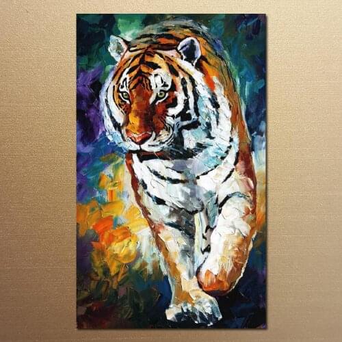 Beautiful Painting Home Decor bengal tiger Colorful oil paintings Canvas Modern Abstract Fine Art High quality Handpainted