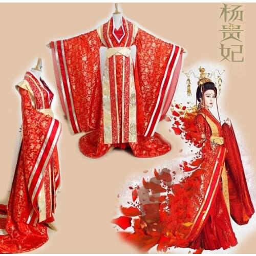 Red Princess Costume Wedding Costume Lady of the Dynasty Tang Empress Yang Guifei Mum and Daughter Parent-Child Hanfu Set