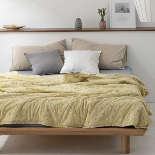 100% cotton knit summer cool quilt cartoon lovely air condition blanket Baby Adult Childrens Throw Blankets for Bed Sofa Office