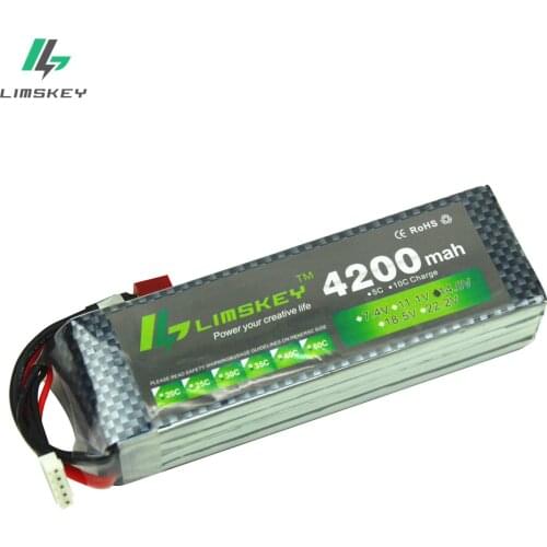 Limskey Power Lipo Battery 14.8V 4200mAh 30C MAX 40C T Plug for RC Car Airplane Helicopter DJI F550 Multirotor Part 4S Li-po