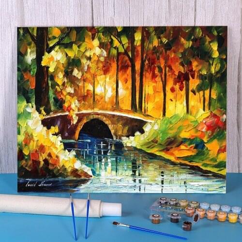 Bridge Over The Life DIY Paint By Numbers Complete Kit Acrylic Paints 40*50 Canvas Pictures Wall Paintings For Handiwork