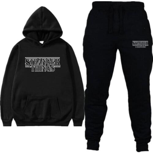Men/ Womens Tracksuits 2019 Autumn Winter Stranger Things Print Sportswear Hoodies+Long Pants Two Piece Sets Female Track Suit