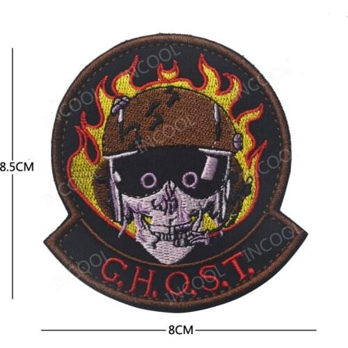Skull Embroidery Patch Military Patch Tactical Emblem Badges Appliques Combat Embroidered Patches Drop Shipping