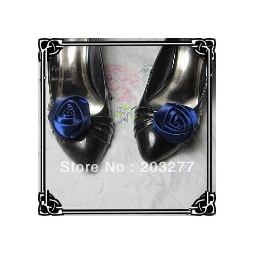 Wholesale - 24pcs/lot shoe clip with 2'' ribbon rosettes 10colors for your choose Free Shipping