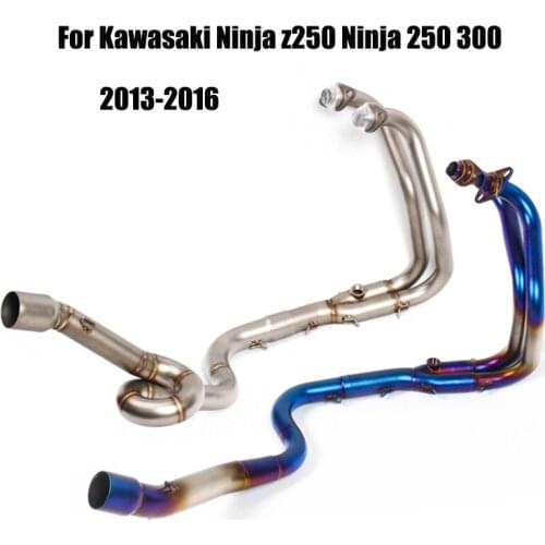 Motorcycle Front Link Pipe Escape Connecting Section Exhaust Tube Slip On 51mm Muffler For Kawasaki Ninja Z250 250 300 2013-2016
