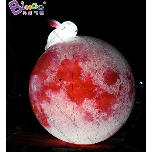 Personalized 20 feet inflatable moon ball and rabbit LED lighting 6 meters moon balloon inflatables for decoration toys