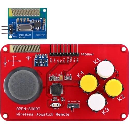 PS2 Joystick Keypad RF 433MHz Wireless Joystick Game Remote Controller Module Transceiver Kit for Smart Car / 4-axis Aircraft