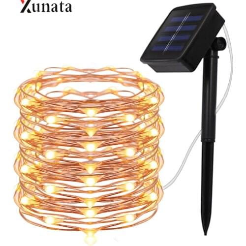 Fairy Solar LED String Light Copper Wire Led Christmas Light String 10m 20m 100Leds 200Leds Flexible Firefly Lamp Garland Decor