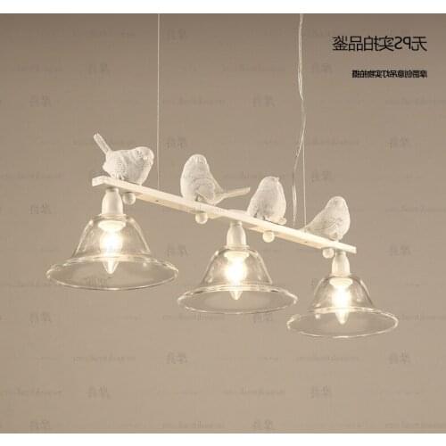 Nordic Modern Led Iron Bird Pendant Light Lamp Simplebar Glass Lampshade Dining Room Bedroom Hanging Lighting Shade Bed Ing