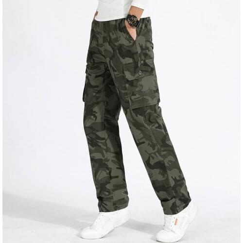 Outdoor Military Tactical Men Multi Pocket Loose Comfortable Cotton Trousers Hiking Camping Trekking Fishing Sports Pants