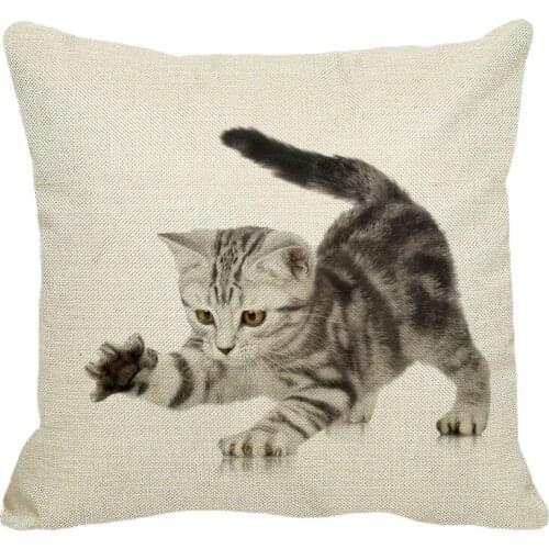 XUNYU 45cmx45m Cute pet cat orchid Pattern New Linen Comfortable Cushion Cover Home Sofa Decorative Pillow Cover YH248