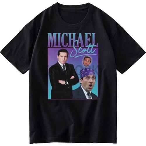 Michael Scott Funny and Funny Graphic T-shirt Short-sleeved Round Neck Loose Fashion Men and Women T-shirt Casual Wild Harajuku