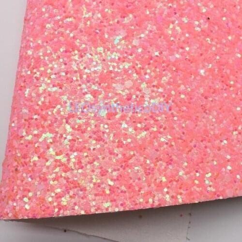 1PC 21X29CM Glitter Fabric, Chunky Glitter Leather, Pink Glitter Leather Sheets For Making Bows LEOsyntheticoDIY T518B