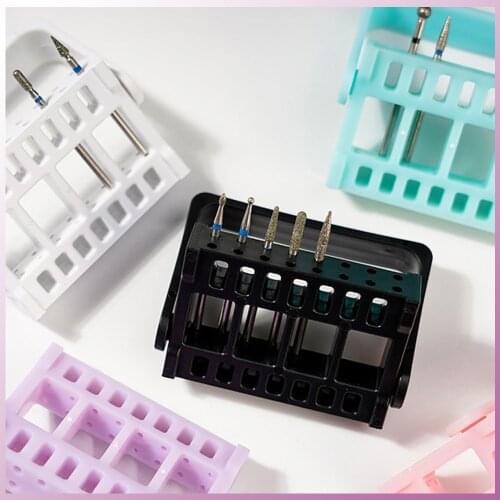 1pcs Adjustable Nail Drill Bit Holder Storage 16 Holes Multi-directional Grinding Head Display Stand Manicure Accessories Tool