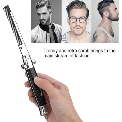 1Pc Folding Spring Comb Mens Womens Beauty Manual Exotic And Folding Portable Comb Beard Hair New Pocket Comb Toys W2T2