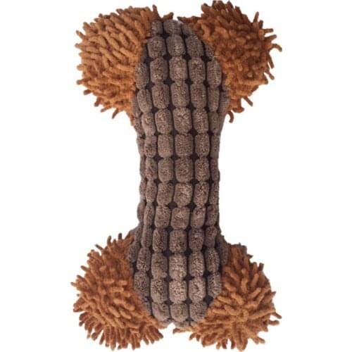 1pcs Dog Chew Toy Bone Shaped Plush Dog Toys Funny Pet Squeaky Toy Dog Bite Toy For Puppy Aggressive Chewers Pet Supplies