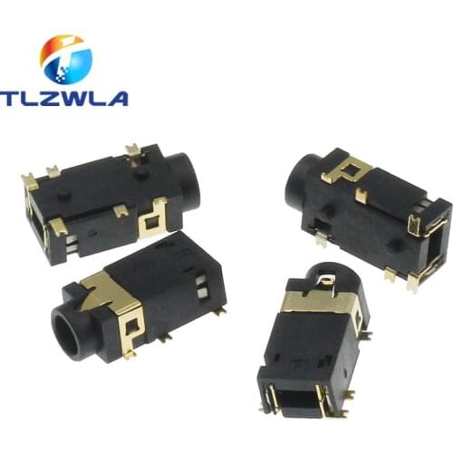 100PCS 3.5 MM headphone socket Audio socket PJ-342 Surface mounted 6 feet Double track gold plated PJ342