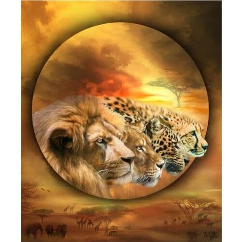 14/16/18/27/28 Lion.Tiger.Leopard Animal Handmade Needlework Embroidery DIY DMC Cross Stitch Kits Crafts Home decor wall Arts