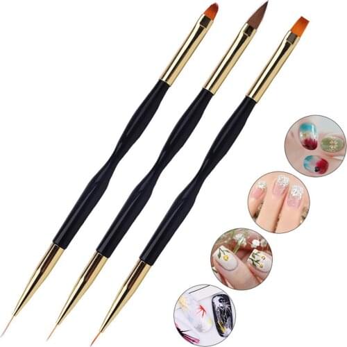 3-Piece Nail Art Drawing Pen Double-Headed Drawing Pen Nail Art Pen Nail Brush Painting Nail Painting Pen Nail Art Supplies
