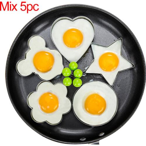 5pcs Stainless Steel Fried Egg Pancake Shaper Omelette Mold Mould Frying Egg Cooking Tools Kitchen Accessories Gadget Rings