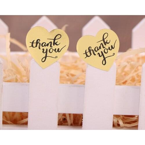 500pcs/roll Scrapbooking Kawaii Cake Biscuit Heart THANK YOU Stickers Adhesive Sticker Stationery Baking Sealing Labels Gift Box