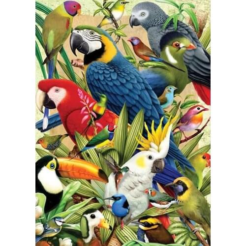 5D Diy Diamond Painting Cross Stitch Parrot on Tree Full Square Diamond Embroidery Needlework Rhinestone Mosaic Pasted Picture