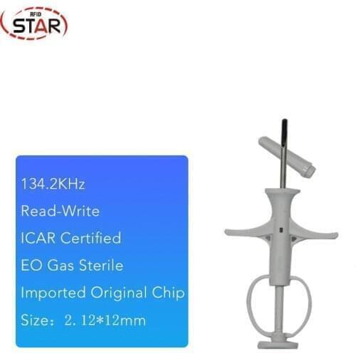 80pcs Rfid animal glass tag EM305 2.12x12mm FDX-B implant microchip pet tracking chip identification injection syringe