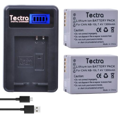 Tectra NB-10L NB 10L NB10L Li-ion Battery for Canon SX40 HS SX40HS SX50 PowerShot SX40 HS SX50 HS SX60+LCD USB Charger