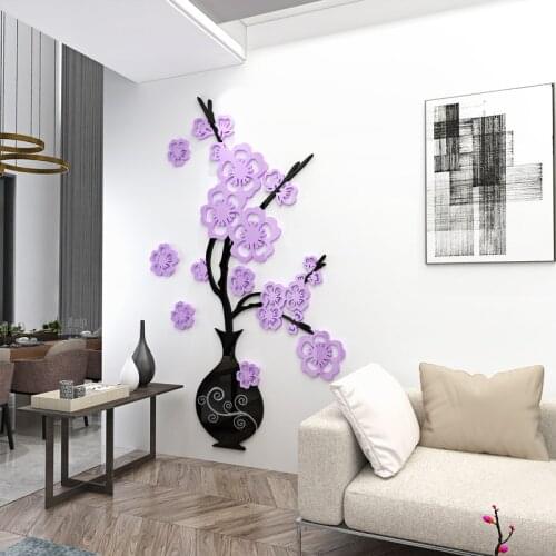 WS141 China style acrylic 3D wall stickers living room bedroom porch sofa TV background wall warm decoration