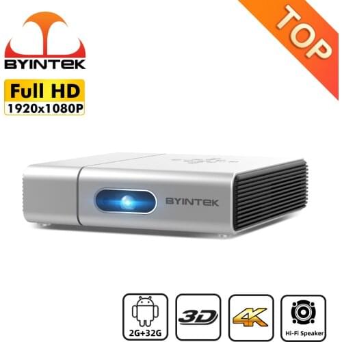 BYINTEK U50 Full HD 1080P LED DLP Mini 3D Android Smart Portable Projector for Smartphone 4K Cinema