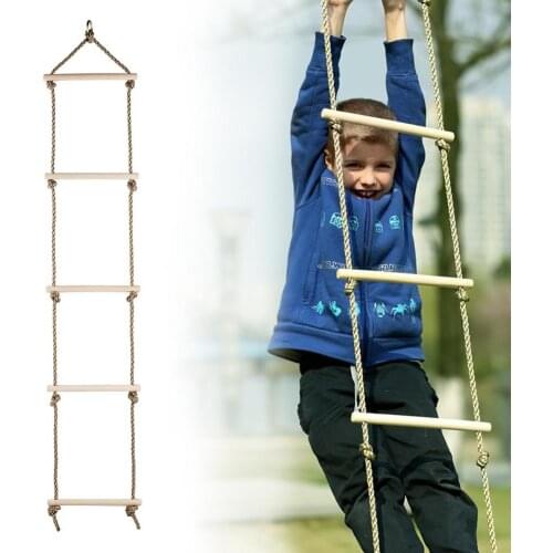Kids Climbing Rope Ladder Swing Indoor And Outdoor 5 Rungs Climb Hang Ladder For Kids Garden Game Outdoor Sports Toys