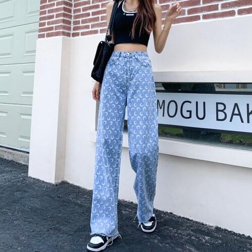 Women Jeans Streetwear High Waist Jeans Vintage Straight Harajuku Chic Vintage High Waist Zipper Fly Denim Female Trousers